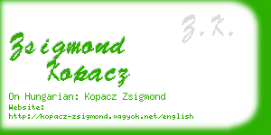 zsigmond kopacz business card